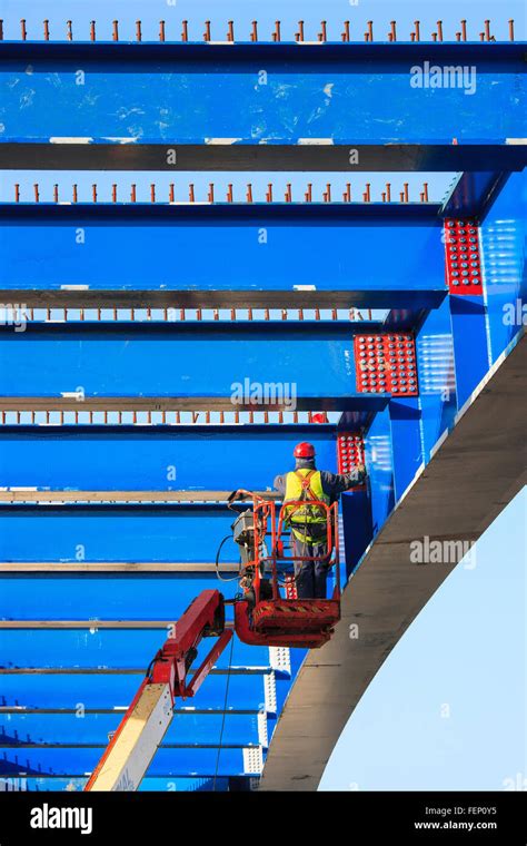 Structural Steel Bridge Span Assembly Construction Stock Photo Alamy