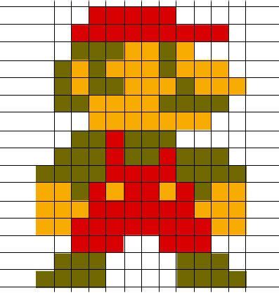 Minecraft Pixel Art Mario Characters With A Grid Pixel Mario Minecraft