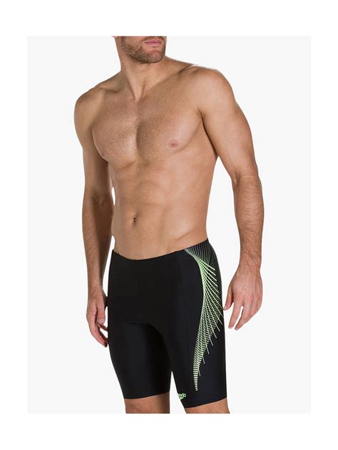 Speedo Placement Panel Jammer Swim Shorts Blackzestoxid Grey At John