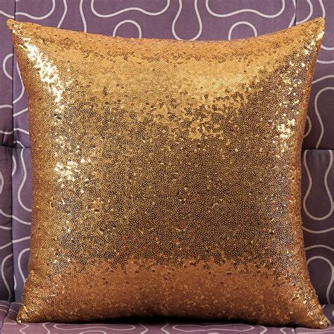 1pc Golden Sequins Cushion Cover 4040cm Square Paillette Pillow Cover