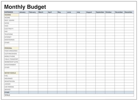 Household Budget Spreadsheet Excel Bingerviet