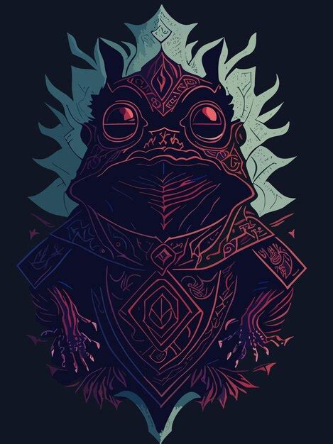 Premium Vector A Mysterious Fantasy Ninja Frog Illustration Artwork