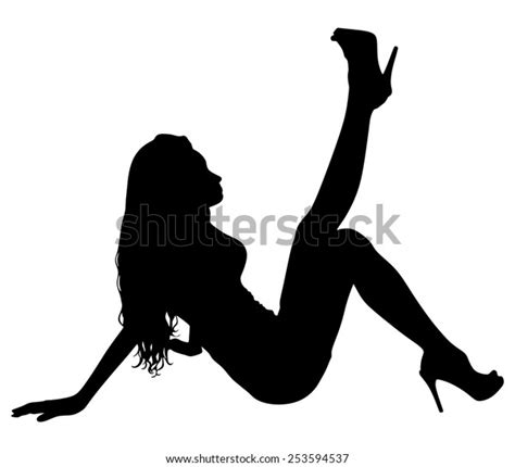 Sexy Girl Lying Down On Floor Vector De Stock Libre De Regalías