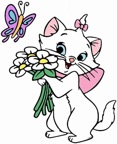 Aristocats Marie Clip Disney Clipart Flowers Cat