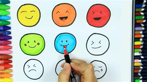 Dibujos Para Pintar Y Colorear Cómo Dibujar Emoji Colores Para