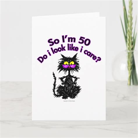50th Birthday Cat Ts Card