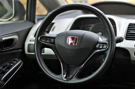 Hardmotion 06 11 Honda Civic Real Carbon Fiber Steering Wheel Trim