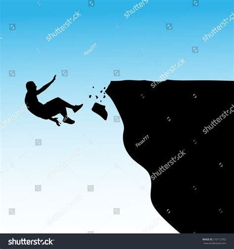 Man Falls Off Cliff Vector Stock Vector 210112762 Shutterstock