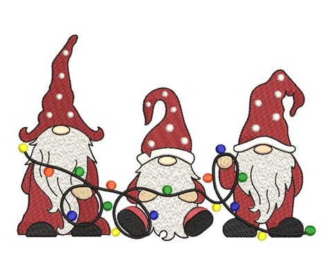 Christmas Gnomes Embroidery Design Gnomes Machine Etsy Uk