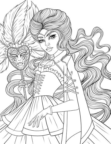 Gothic Vampire Coloring Pages For Adults Coloring Pages