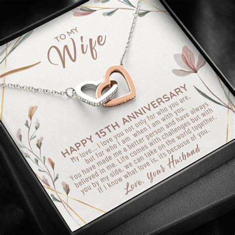 The traditional wedding anniversary gifts and the modern anniversary list. 15th Anniversary Gift For Wife 15 Year Anniversary Gifts ...