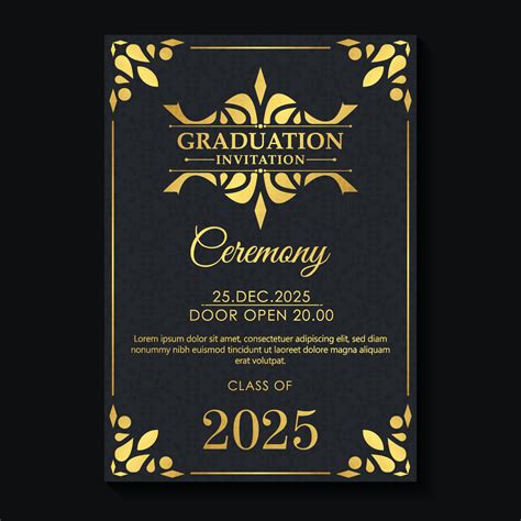 Elegant dark graduation invitation template 7509173 Vector Art at Vecteezy