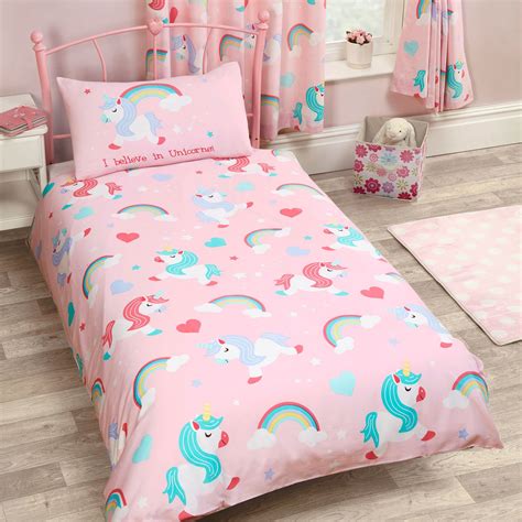 Girls Duvet Covers Junior Single Double Unicorn Clouds Stars