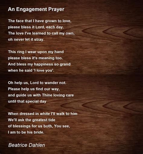An Engagement Prayer Poem By B V Dahlen Poem Hunter