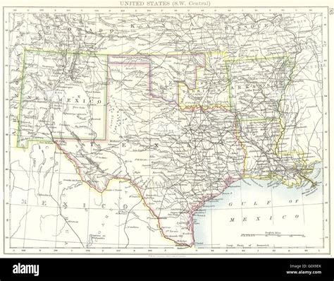 Usa Sw Central New Mexico Texas Oklahoma Arkansas Louisiana 1897