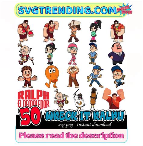 Wreck It Ralph Svg 50 Wreck It Ralph Png Clipart Wreck It Etsy