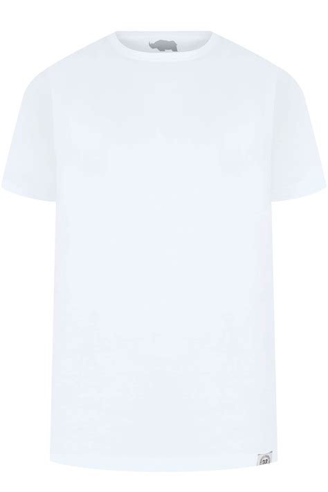 Badrhino White Crew Neck Basic T Shirt Sizes L To 8xl Badrhino