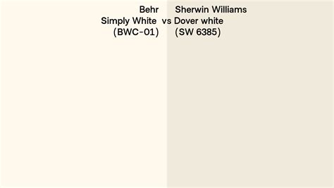 Behr Simply White Bwc 01 Vs Sherwin Williams Dover White Sw 6385
