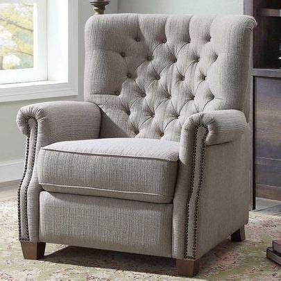 Made with premium velvet fabric, comfortable for skin. Recliners For Small Spaces-Bedroom Chairs for Adults-Gray ...