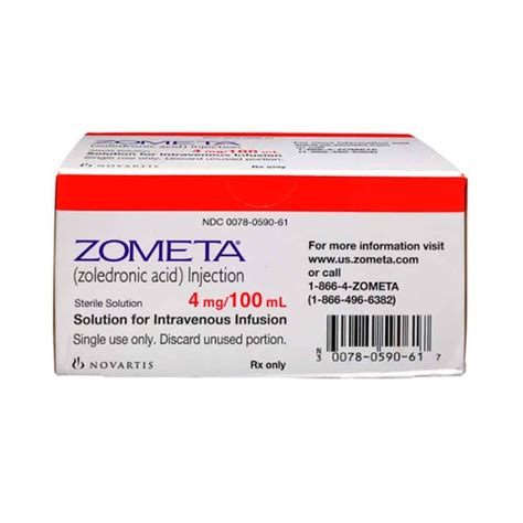 Zometa 4mg100ml Zoledronic Acid Injection Novartis Vial At Rs 3800piece In New Delhi