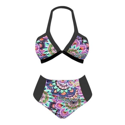 Taiaojing One Piece Swimsuit Tummy Control Bikini High Waisted Split Piece Swimwear Bathing