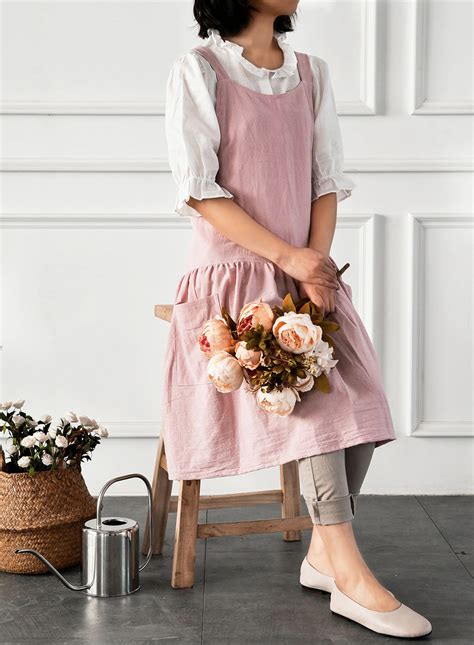 linen aprons apron for women apron dress etsy