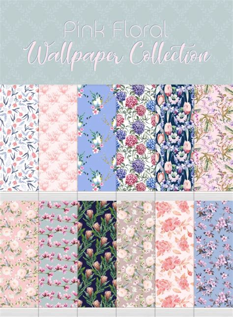 Pink Floral Wallpaper Collection At Simplistic Sims 4 Updates