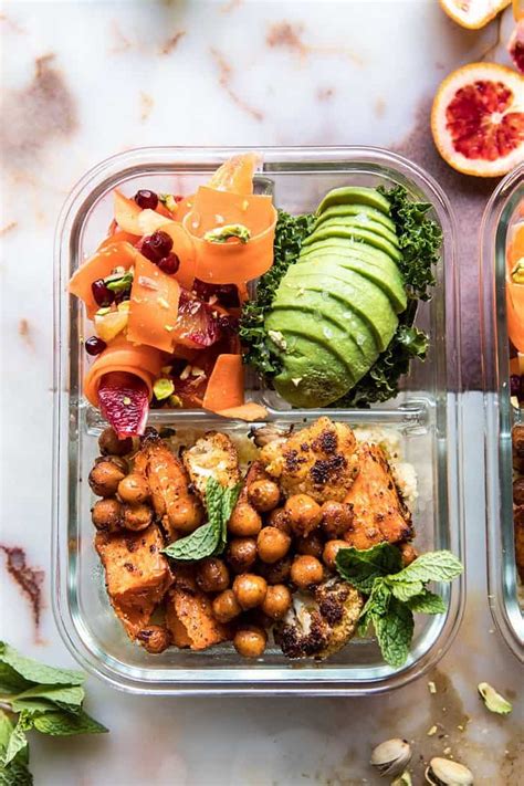 Place parchment paper onto you sheet pan (if you choose) and spread the potatoes out on the sheet pan. Meal Prep Moroccan Chickpea, Sweet Potato, and Cauliflower ...