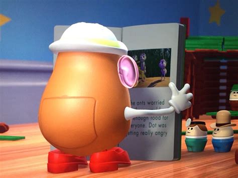 in toy story 2 mrs potato head is seen reading a bug s life in book form moviedetails