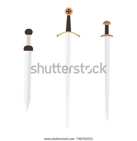 Raster Illustration Accolade Sword Knights Templar Stock Illustration