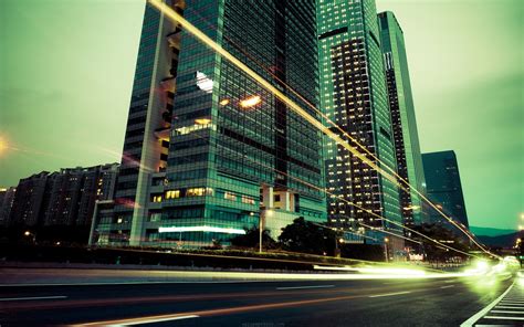 Wallpaper City Cityscape Night Building Road Photography Long