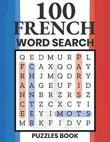 100 French Word Search Puzzles Book Big Large Print Word Search For