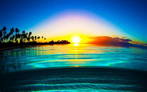 Wallpaper Sunlight Landscape Sunset Sea Water Nature Reflection
