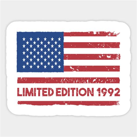 Usa Flag 1992 Limited Edition Since 1992 Birthday T 1992
