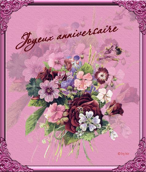 Bon Anniversaire Fleurs Gif