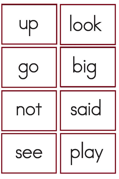 Sight Words With Pictures Kindergarten