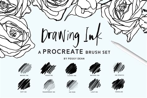 10 Drawing Ink Procreate Brushes Procreate Brushes Creative Market