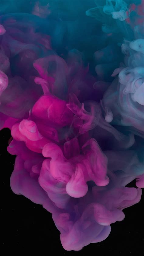 Wallpaper Smoke Colorful Dark Background 4k