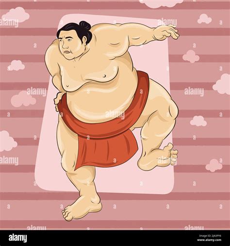 Sumo Wrestler Standing In An Aggressive Stance With One Leg Up Big Tall Huge Angry Man