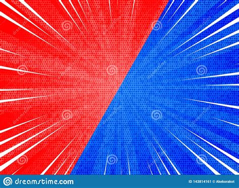 Abstract Sun Burst Contrast Red Blue Colors Background Illustration