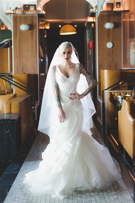 Fierce Tattoo Bridal Style Inspiration Shoot Junebug Weddings