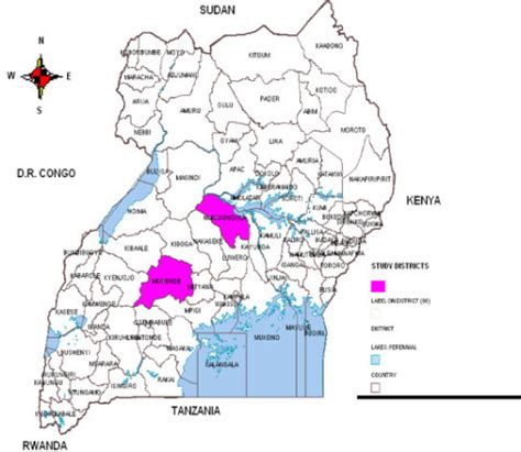 Map Of Uganda Showing Districts Climate Change Vulnerability And