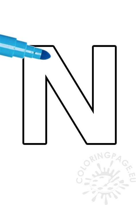 Free Printable Letter N Template Coloring Page