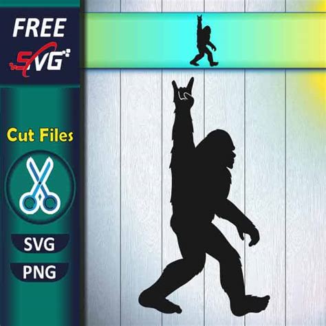 Bigfoot Rock Svg Free Rock On Hand Sign Svg