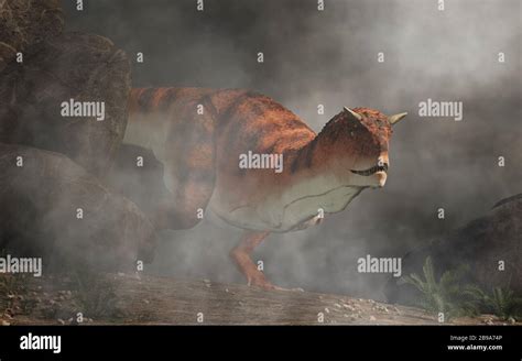 Carnotaurus Was A Carnivorous Theropod Dinosaur With Horns On Its Head