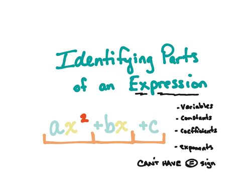Identifying Parts Of An Expression Math Algebra Algebraic