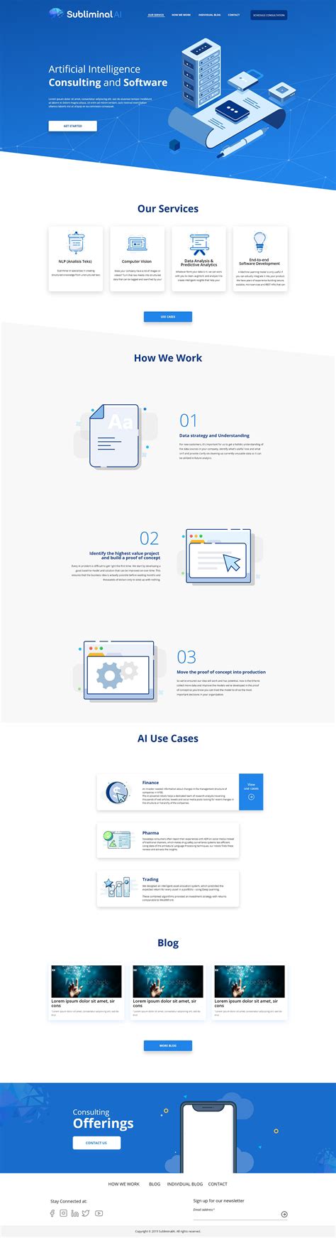 Download Ai Consulting and Software Mockup website design on Behance