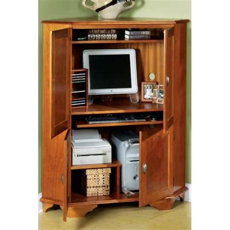 This can be made into an oak computer armoire, cherry. Amazon.com - Corner Computer Armoire 57"hx47.5"w Dark Cherry