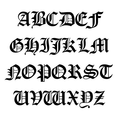 Printable Gothic Letters These Gothic And Modern Type Alphabet