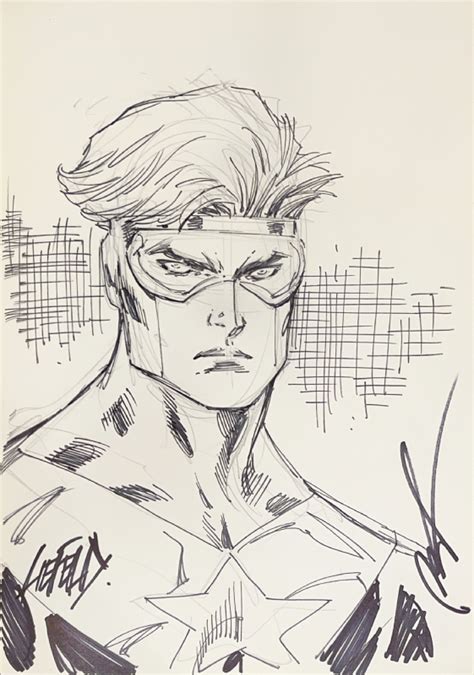Booster Gold Bust Sketch By Rob Liefeld In The Blots Booster Gold